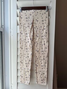 Old Navy Beige Peace Sign Print Girls Leggings